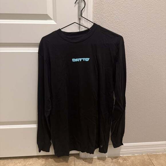 Datto Black Long Sleeve T-Shirt with Blue Logo, Casual Wear - Picture 1 of 3